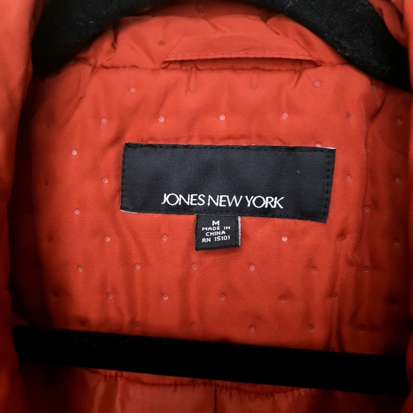 Jones New York Orange Double Breast Coat Medium - Picture 5 of 7